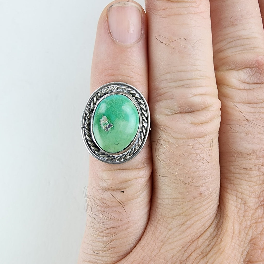 Royston Turquoise Navajo Ring Size 5 3/4 Sterling Silver 925 Vintage Old Pawn