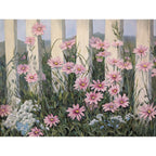 Anita Eaton (1931-2022) - "White Fence" Painting - Large Acrylic on Panel
