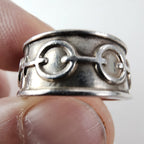 Vintage Mexico Chain Link Band Ring Size 6 1/2 in Sterling Silver 925