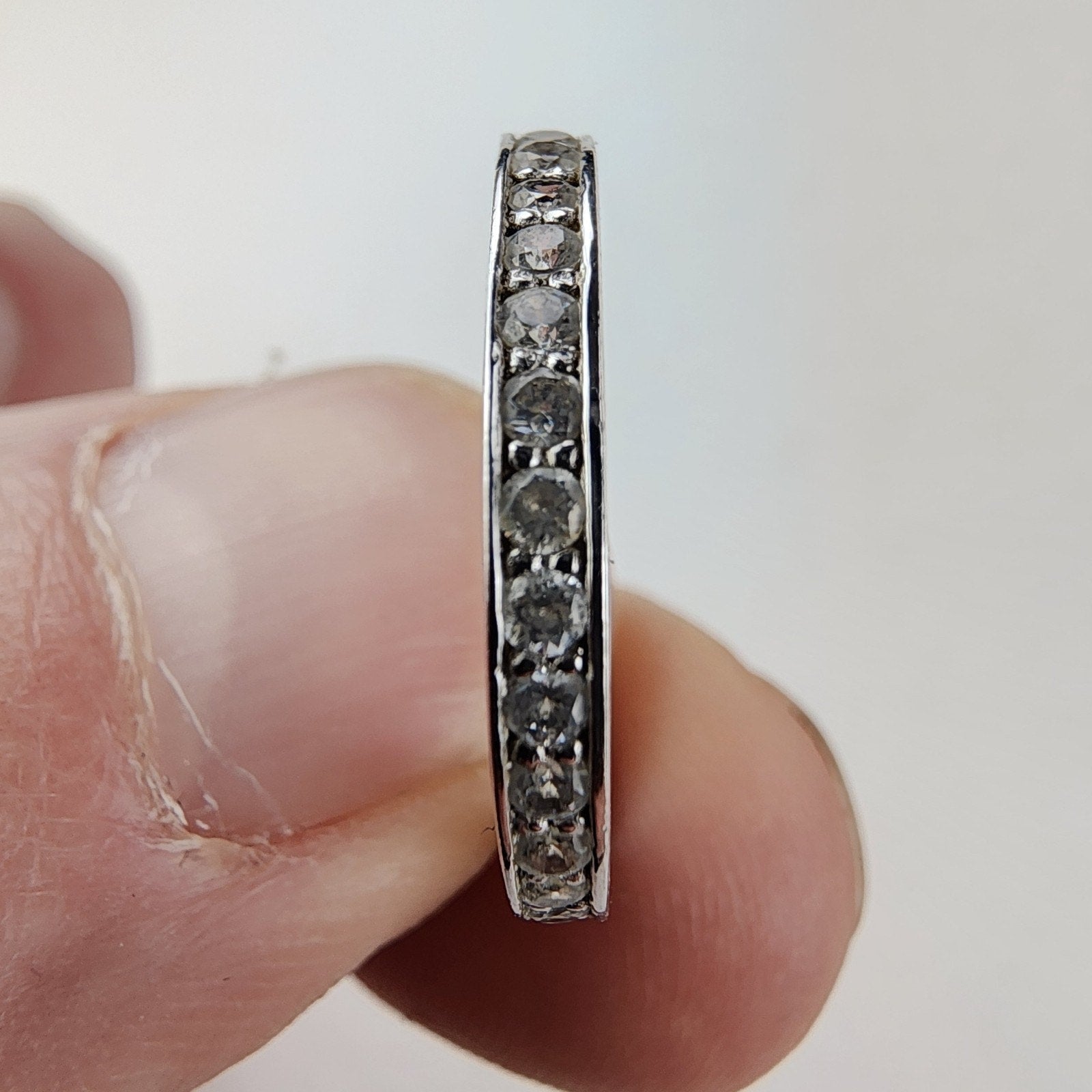 CZ Infinity Band Ring Size 8 Sterling Silver 925 Vintage